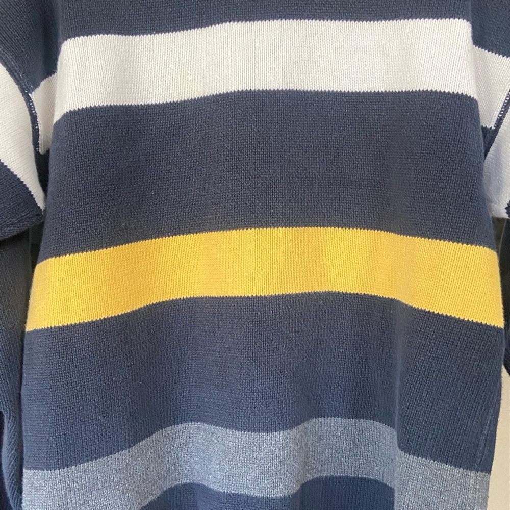 Vintage 1990s NAUTICA Striped 100 Percent Cotton Aged Black Men’s S Sweater - Picture 2 of 5